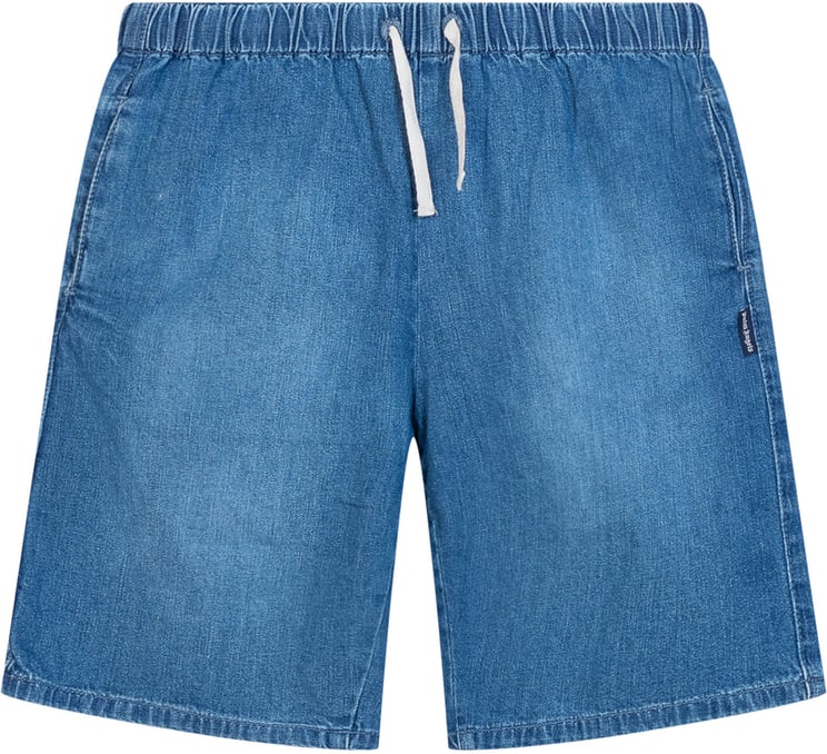 Palm Angels Shorts in Chambray con Vita Elasticizzata