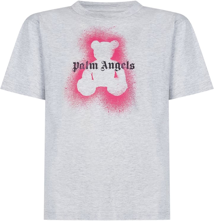 Palm Angels T-shirt con Stampa Spray Bear