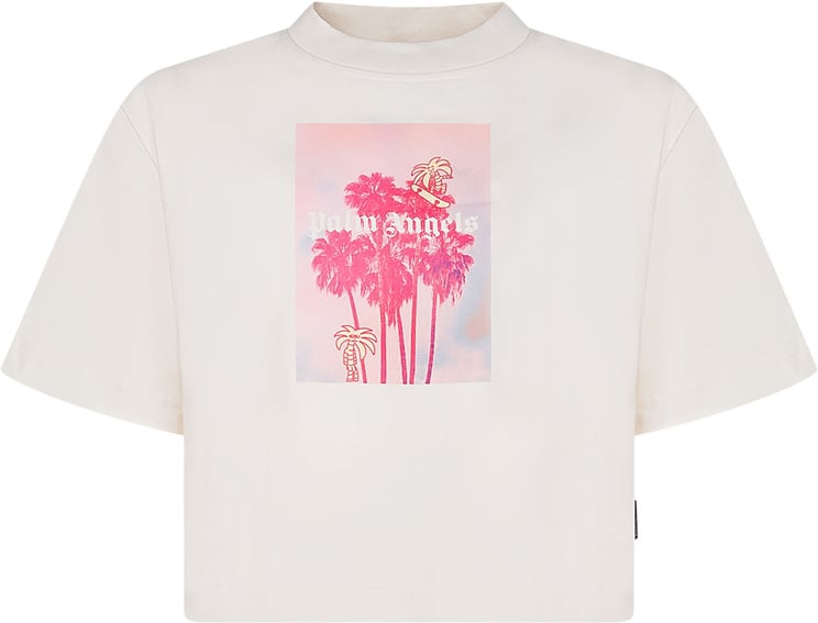 Palm Angels T-shirt Crop con Stampa Paesaggio