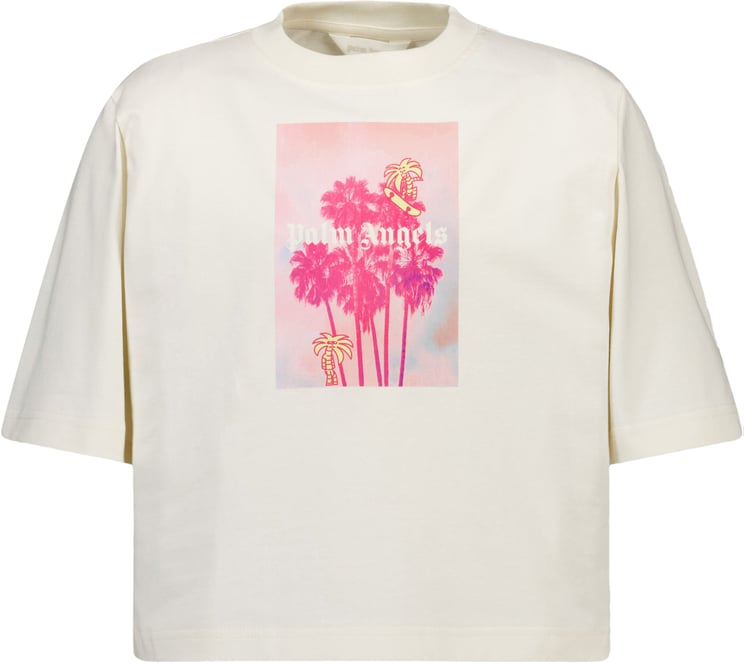 Palm Angels Palm Angels Kinder Meisjes T-Shirt In Off White