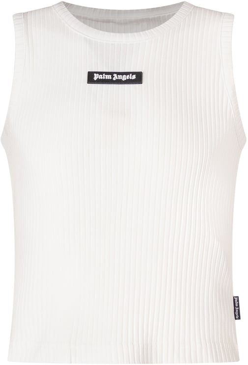 Palm Angels Top a Coste Senza Maniche con Logo