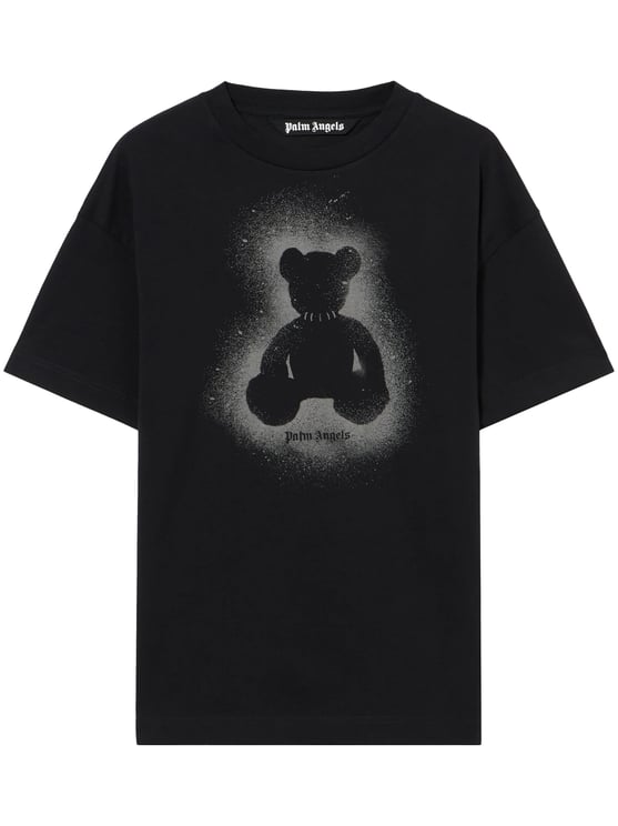Palm Angels Regular Fit Spray Bear Graphic T-Shirt