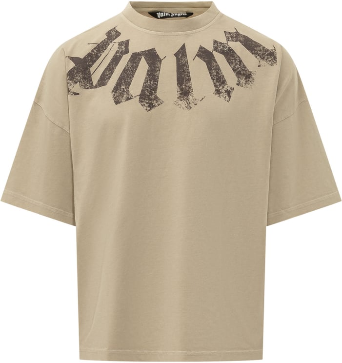 Palm Angels T-shirt Loose con Logo sul Collo