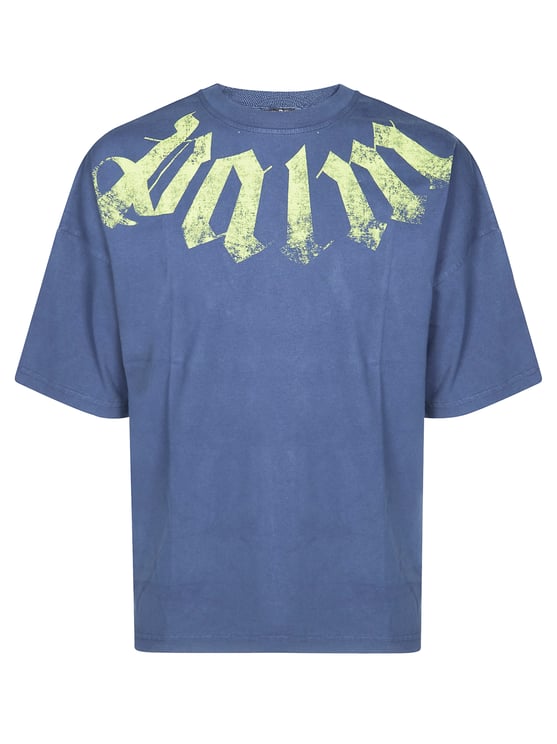 Palm Angels Muted Blue Big Neck Logo T-Shirt