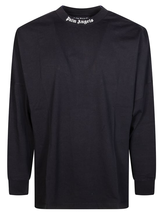 Palm Angels Relaxed Fit Long-Sleeve Tee with Gothic Logo Detail