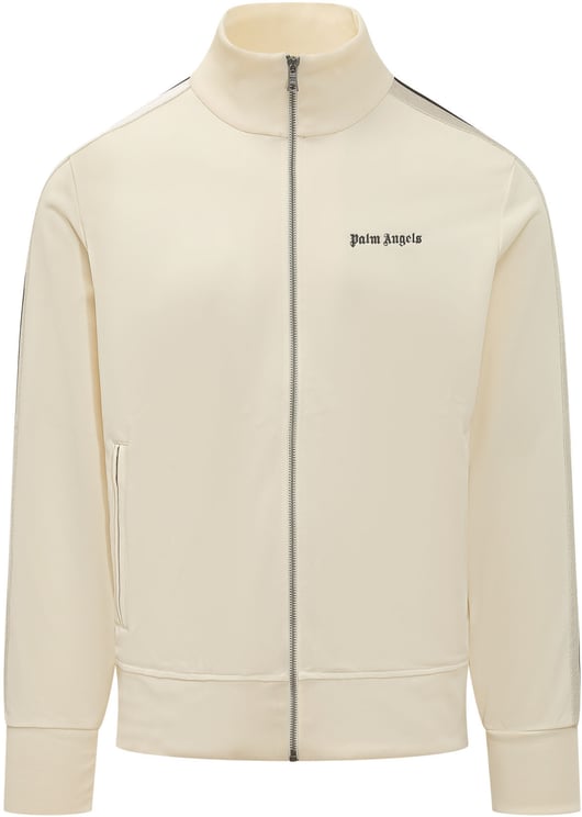 Palm Angels Felpa con Zip Collo Alto e Logo