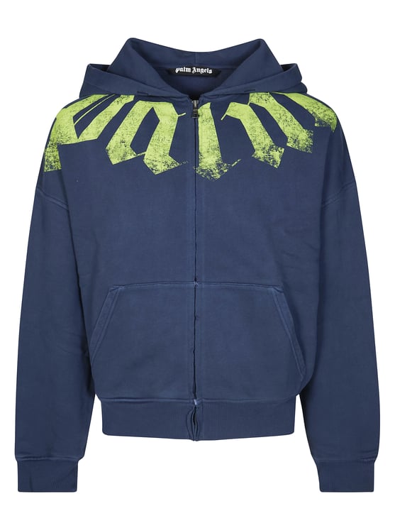 Palm Angels Deep Ocean Big Neck Logo Hoodie