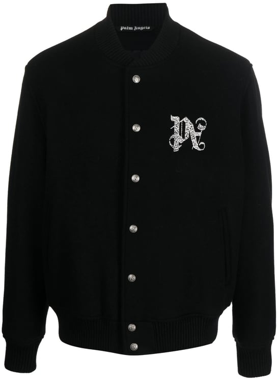 Palm Angels Classic Bomber Jacket With Graphic Lettering