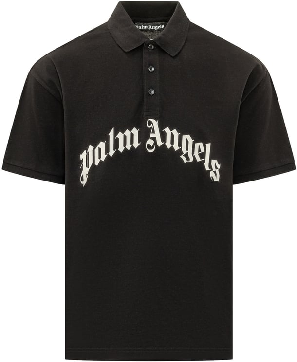 Palm Angels Polo con Logo Curvo Frontale