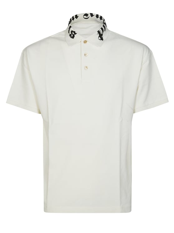 Palm Angels Black Neck Logo Boxy Polo Shirt