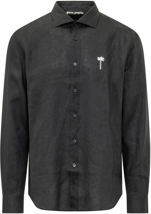 Palm Angels Camicia Regular con Logo Ricamato