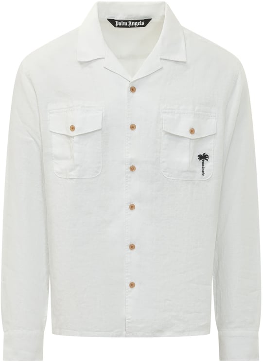 Palm Angels Camicia Bowling con Tasca Applicata