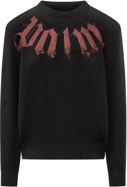 Palm Angels Maglione Girocollo con Logo Grande