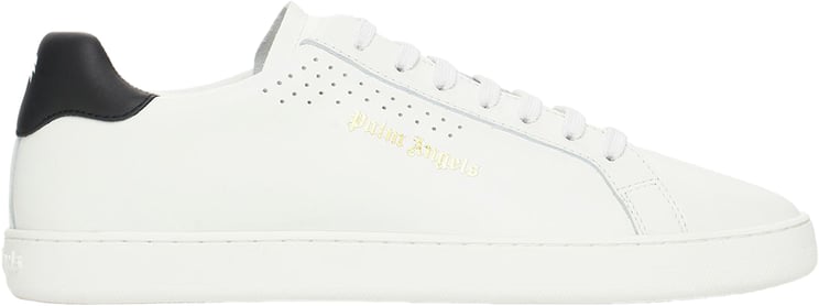Palm Angels Elegant white leather minimalist sneakers