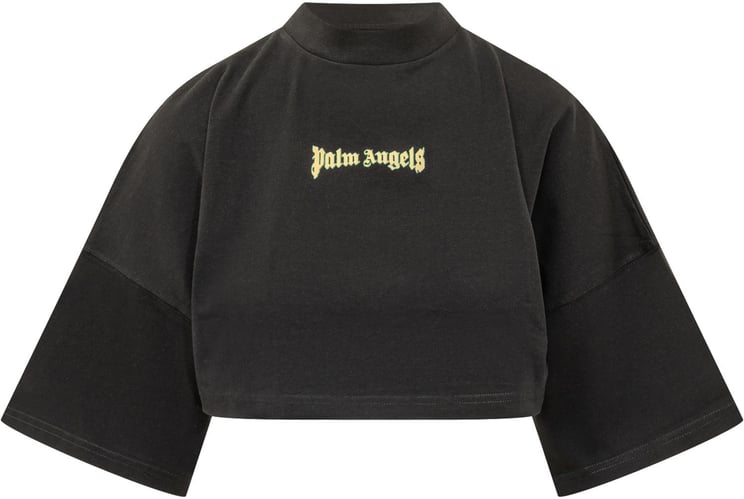 Palm Angels T-shirt Cropped con Logo Frontale