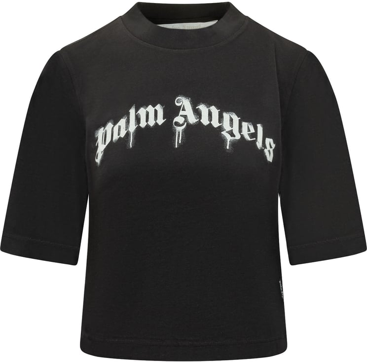Palm Angels T-shirt Curved Logo Boxy