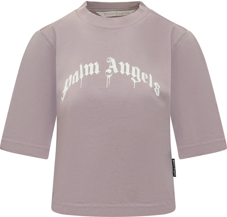 Palm Angels T-shirt Curved Logo Boxy