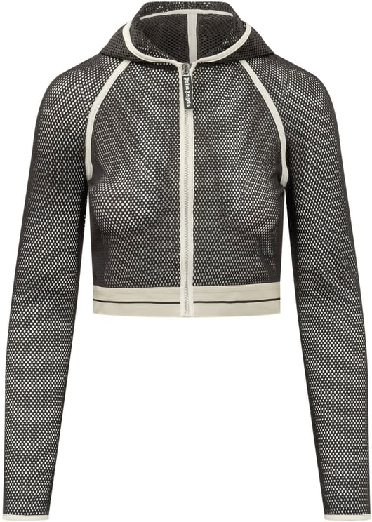 Palm Angels Top Sportivo con Cappuccio in Rete e Zip