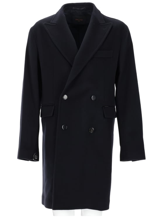 Palto Double-Breasted Wool Blend Coat with Tailored Fit