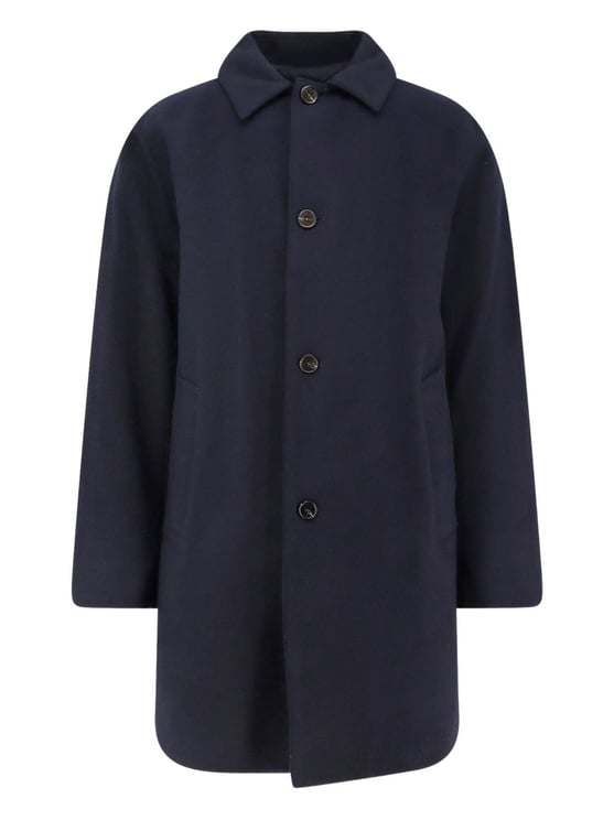 Palto Straight-Cut Overcoat With Four-Button Front