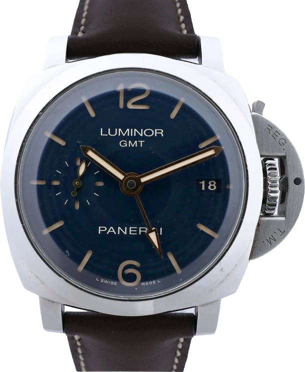Panerai Panerai Luminor 1950 3 DAYS GMT Acciaio PAM00688 OP6950BB1815373 SS AT Watch with Blue Dial
