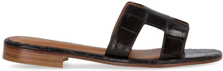 Paolo Ferrara PAOLO FERRARA CROCO PRINT DARK SANDAL