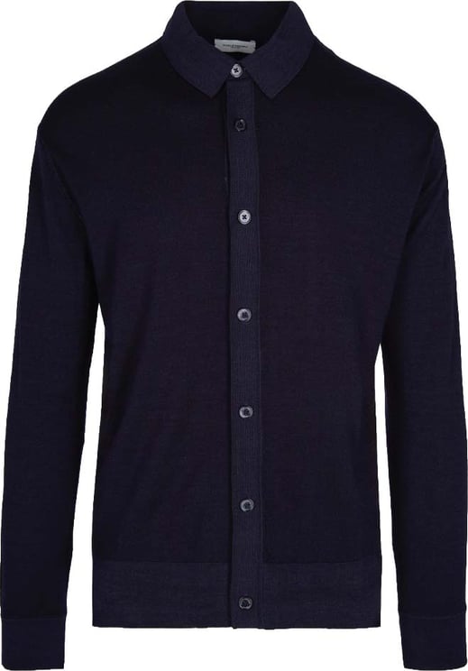Paolo Pecora Blue Wool Cardigan