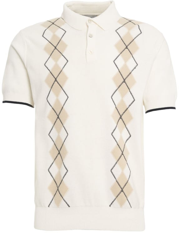 Paolo Pecora Knit polo shirt with argyle pattern