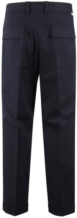 Paolo Pecora Tailored Blue Trousers With Ankle Cuffs