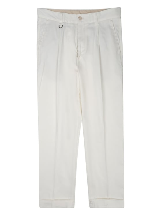 Paolo Pecora Cropped Tailored Trousers with Button Closure and Pocket Detailing