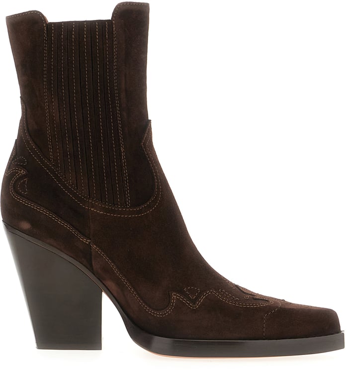 Paris Texas Paris Texas Dark brown suede Dallas ankle boots
