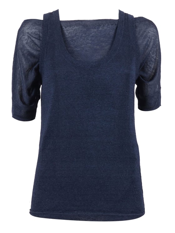 P.A.R.O.S.H. Babylon26 Semi Sheer Puffed Blouse