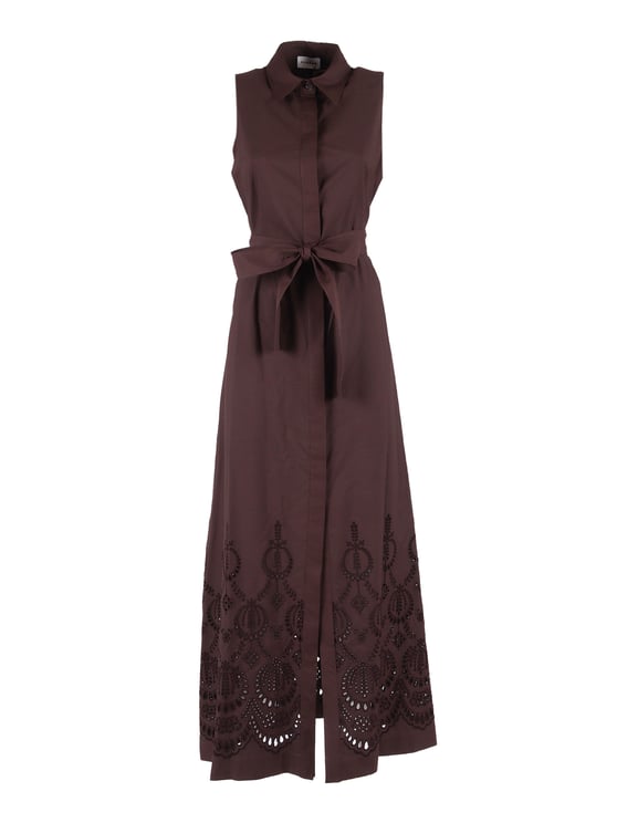 P.A.R.O.S.H. Cut Out Embroidery Midi Dress