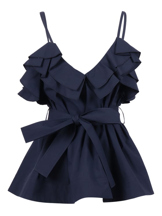 P.A.R.O.S.H. Sleeveless Peplum Layered Blouse