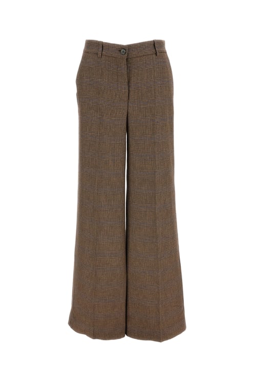 P.A.R.O.S.H. Multicolor Houndstooth Wool-Blend Wide-Leg Pants
