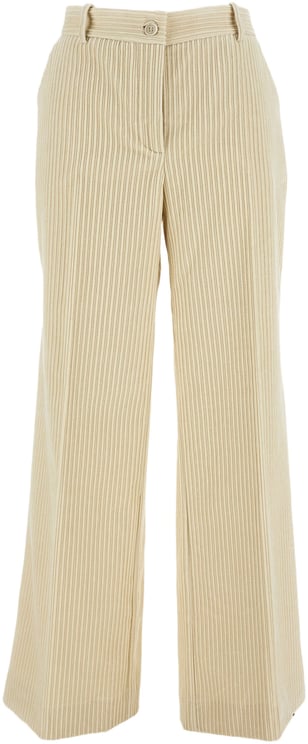 P.A.R.O.S.H. Wide-Leg Corduroy Trousers With Vertical Ribbed Texture