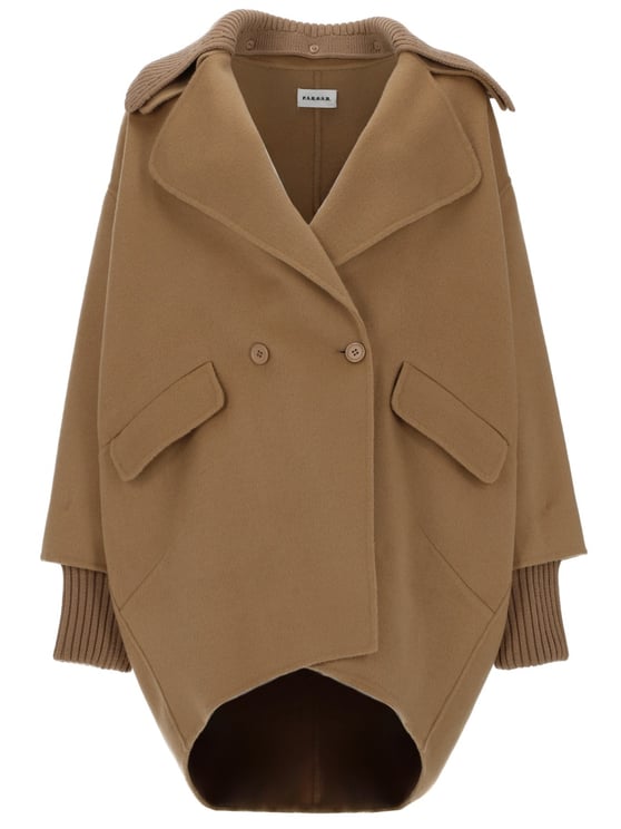 P.A.R.O.S.H. Grey Cocoon Double-Breasted Wool Coat