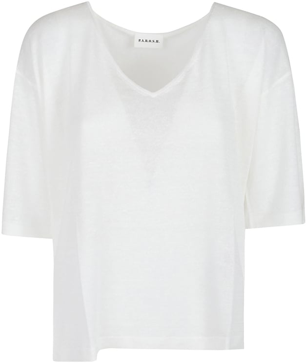 P.A.R.O.S.H. Babylon Short Sleeve Sweater White
