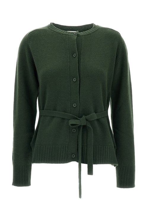 P.A.R.O.S.H. Green Wool Fixed Belt Cardigan