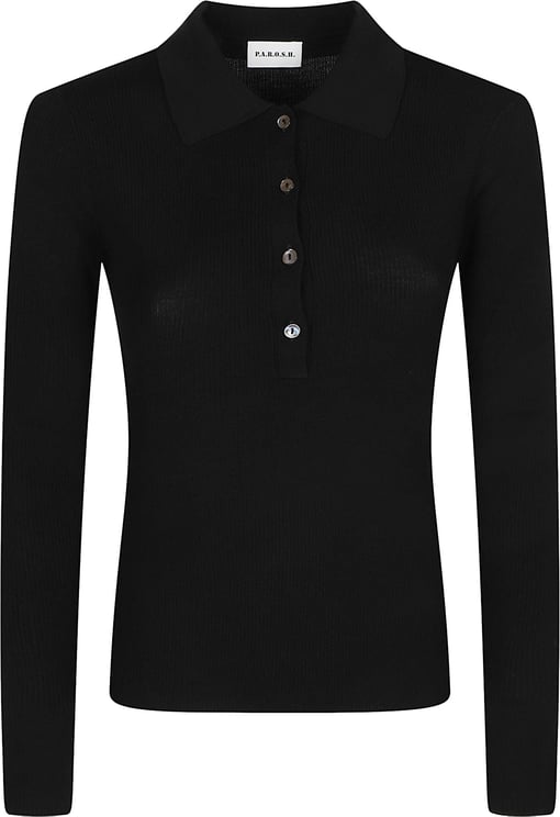 P.A.R.O.S.H. Long Polo Neck Long Sleeve Sweater Black