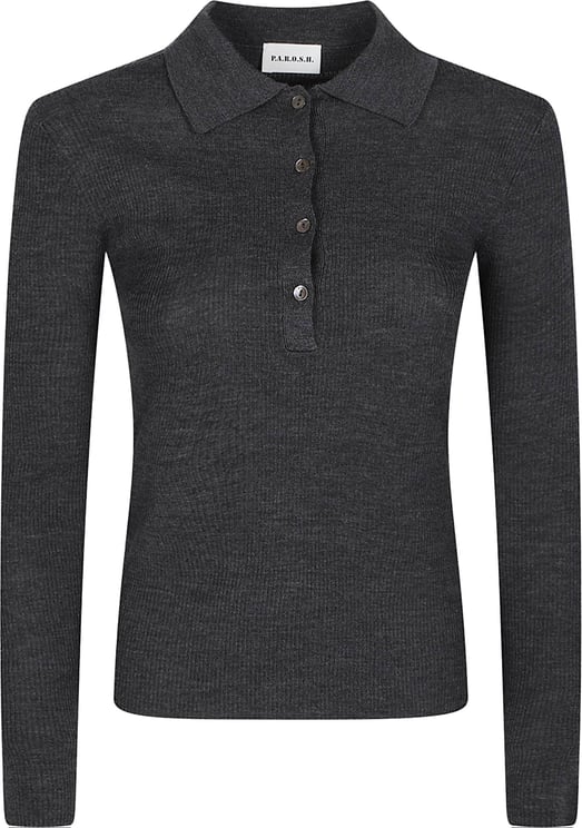 P.A.R.O.S.H. Long Polo Neck Long Sleeve Sweater Grey