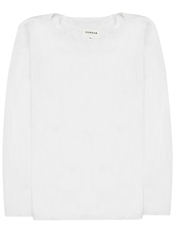 P.A.R.O.S.H. Ivory Lightweight Linen-Blend T-Shirt