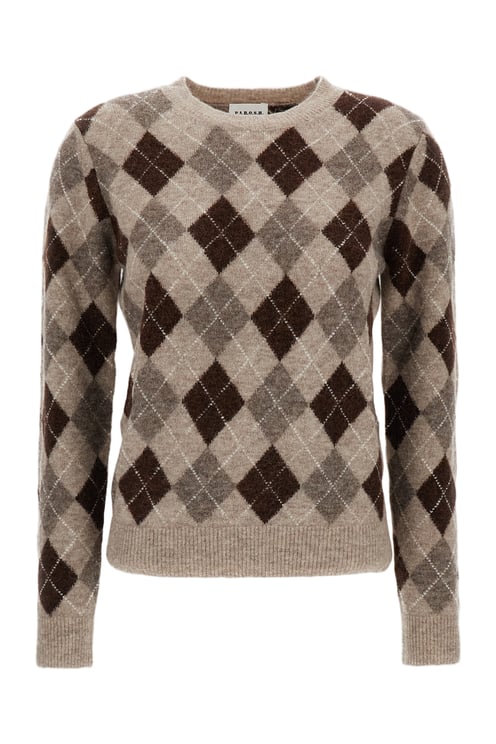P.A.R.O.S.H. Plaid Wool-Blend Crewneck Sweater