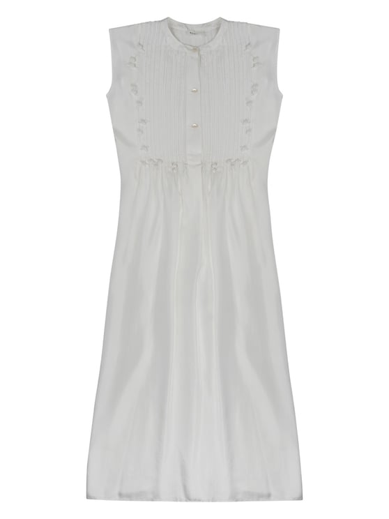 P.A.R.O.S.H. Silk Sleeveless Dress With Pintuck Detailing