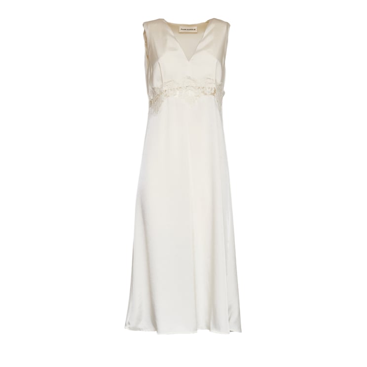 P.A.R.O.S.H. Paky Lace Detail V-Neck Maxi Dress