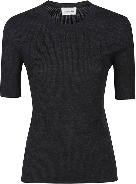 P.A.R.O.S.H. Leila Short Sleeve Sweater Grey