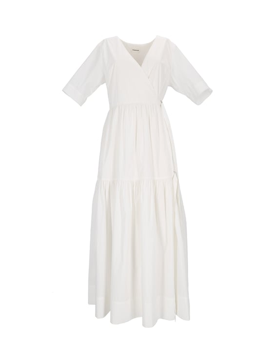 P.A.R.O.S.H. Wrap Style Tiered Belted Midi Dress