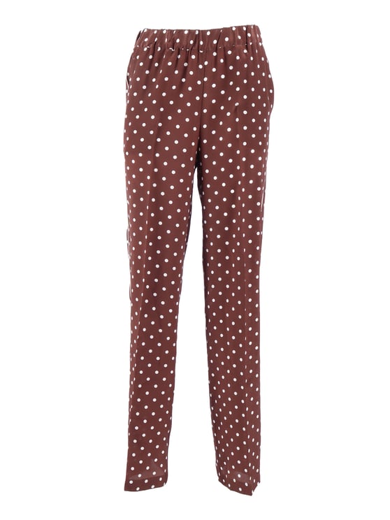 P.A.R.O.S.H. Polka Dot Silk Relaxed Straight-Leg Pants