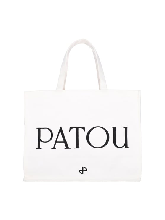 Patou Large Logo Tote Bag – White