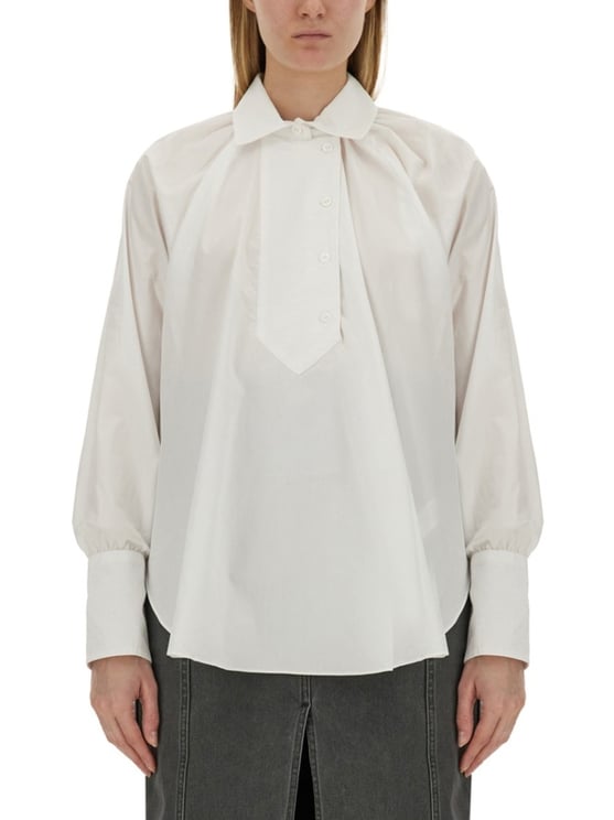Patou Relaxed Fit Cotton Blouse With High Neck
